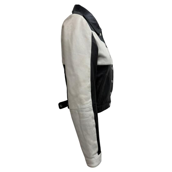 Maje Zweifarbige Jacke aus schwarzem Polyester - Image 4