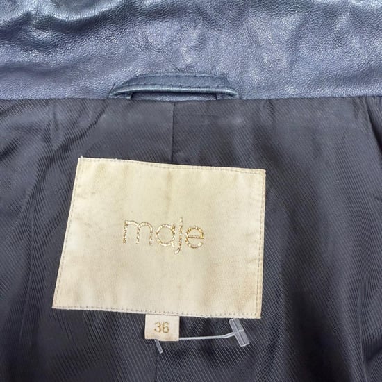 Maje Zweifarbige Jacke aus schwarzem Polyester - Image 6