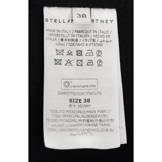 Stella McCartney Mantel mit verdeckten Knöpfen aus schwarzer Wolle - Image 4