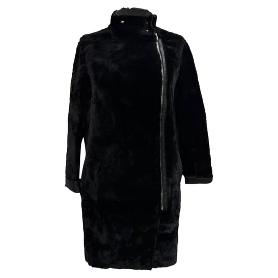 Maje Gibson Mantel aus schwarzem Lammfell - Image 1