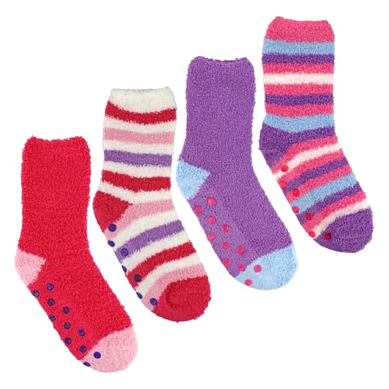 4er Pack Mädchen Bett-Socken - Warm Weich Gemütlich Winter Alltag Komfort - Image 3
