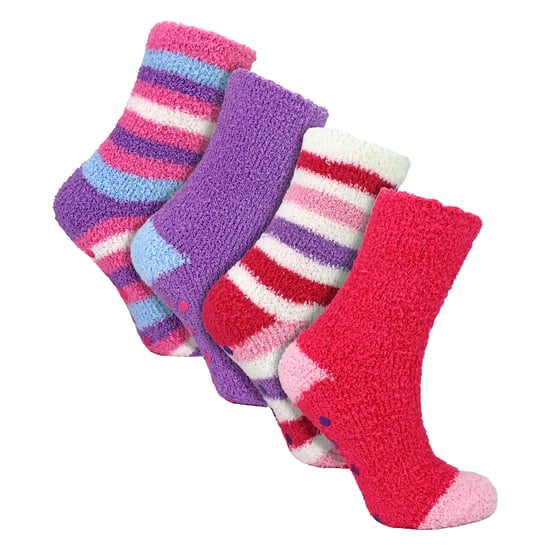 4er Pack Mädchen Bett-Socken - Warm Weich Gemütlich Winter Alltag Komfort - Image 4