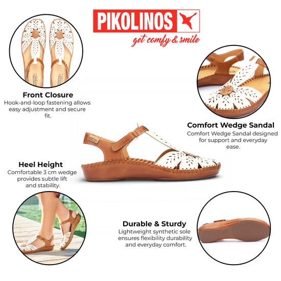 Pikolinos Damen-Keilsandalen aus hellbraunem Leder mit Polsterung - P-Vallarta - Image 2