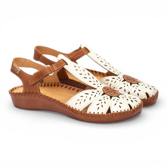 Pikolinos Damen-Keilsandalen aus hellbraunem Leder mit Polsterung - P-Vallarta - Image 3