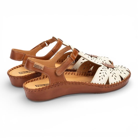 Pikolinos Damen-Keilsandalen aus hellbraunem Leder mit Polsterung - P-Vallarta - Image 4