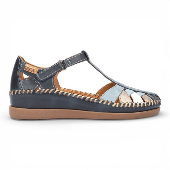 Pikolinos Damen-Keilsandalen aus ozeanblauem Leder - Cadaques - Image 1