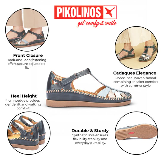Pikolinos Damen-Keilsandalen aus ozeanblauem Leder - Cadaques - Image 2