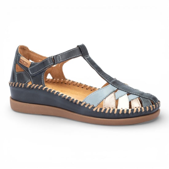 Pikolinos Damen-Keilsandalen aus ozeanblauem Leder - Cadaques - Image 3