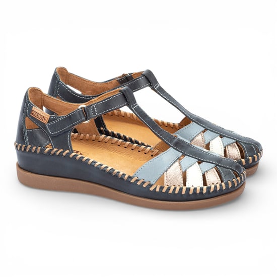 Pikolinos Damen-Keilsandalen aus ozeanblauem Leder - Cadaques - Image 4