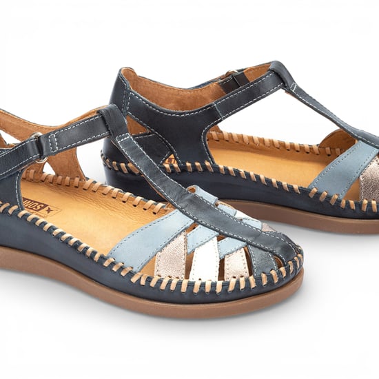 Pikolinos Damen-Keilsandalen aus ozeanblauem Leder - Cadaques - Image 5