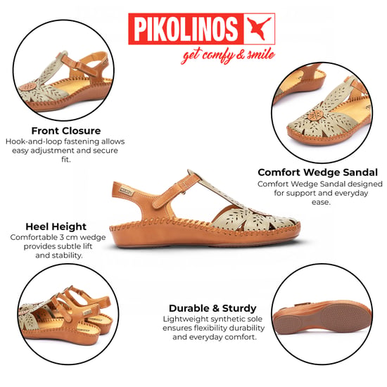 Pikolinos Damen-Keilsandalen aus hellgrünem Leder mit Polsterung - P-Vallarta - Image 2