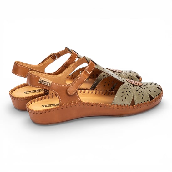 Pikolinos Damen-Keilsandalen aus hellgrünem Leder mit Polsterung - P-Vallarta - Image 4