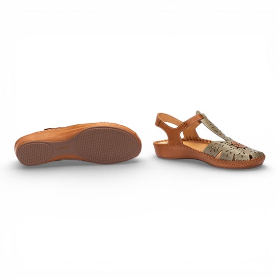 Pikolinos Damen-Keilsandalen aus hellgrünem Leder mit Polsterung - P-Vallarta - Image 6