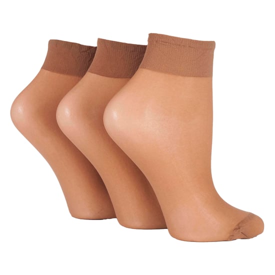 3er-Pack Damen 15 Denier 100% Nylon Knöchelsocken - Durchsichtiger leichtgewichtiger Komfort - Image 1