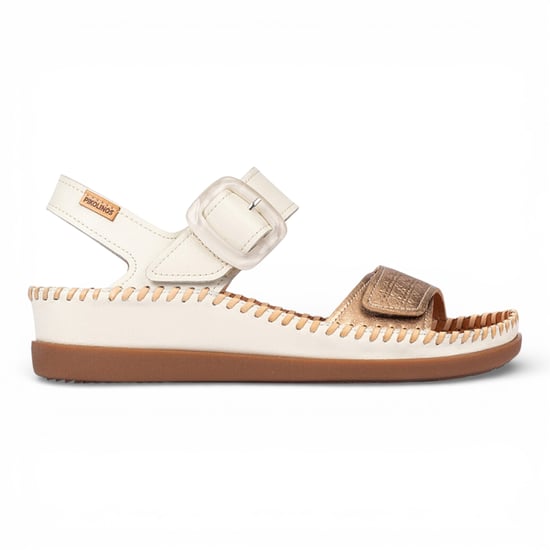 Pikolinos Damen Weiße Leder Leichte Sommer-Keilsandalen - Cadaques - Image 1