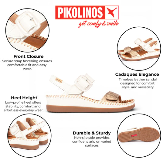 Pikolinos Damen Weiße Leder Leichte Sommer-Keilsandalen - Cadaques - Image 2