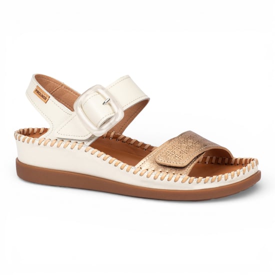 Pikolinos Damen Weiße Leder Leichte Sommer-Keilsandalen - Cadaques - Image 3