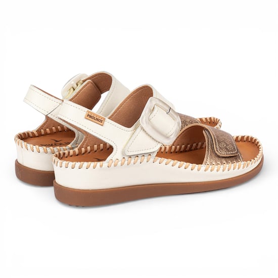 Pikolinos Damen Weiße Leder Leichte Sommer-Keilsandalen - Cadaques - Image 5