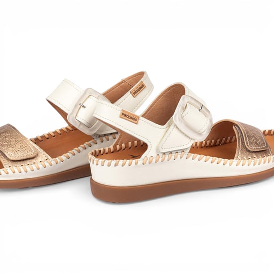 Pikolinos Damen Weiße Leder Leichte Sommer-Keilsandalen - Cadaques - Image 6