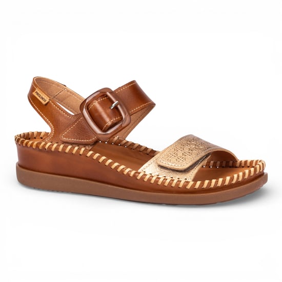 Pikolinos Damen Braune Leder Leichte Sommer-Keilsandalen - Cadaques - Image 3
