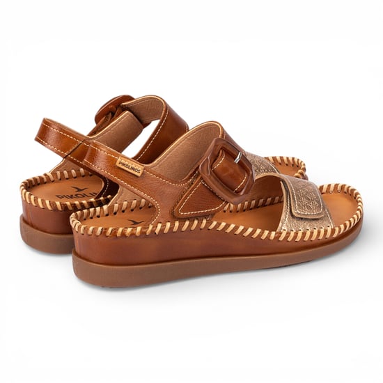 Pikolinos Damen Braune Leder Leichte Sommer-Keilsandalen - Cadaques - Image 5
