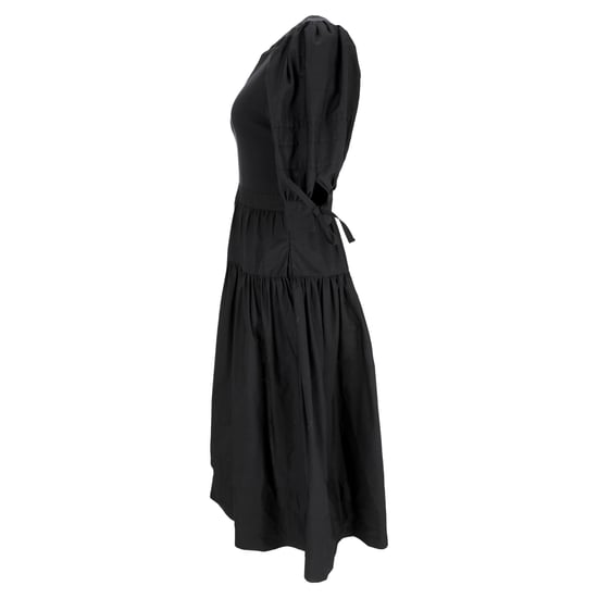 Ulla Johnson Cintia Midikleid mit Puffärmeln aus schwarzer Baumwolle - Image 2