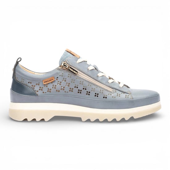 Pikolinos Damen-Sneaker aus Denimblauem Leder mit Schnürung und Reißverschluss - Vigo - Image 1