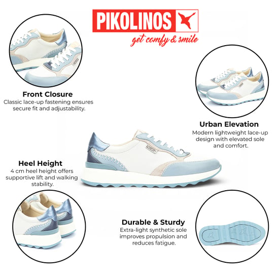 Pikolinos Damen-Sneaker aus Leder mit Schnürung, Denimblau - Arrecife - Image 2