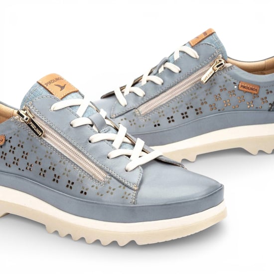 Pikolinos Damen-Sneaker aus Denimblauem Leder mit Schnürung und Reißverschluss - Vigo - Image 4