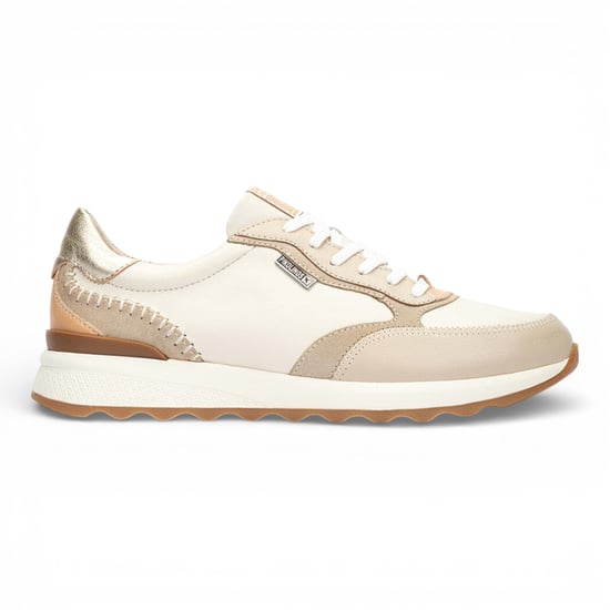 Pikolinos Damen-Sneaker aus beigefarbenem Leder mit Schnürung - Arrecife - Image 1