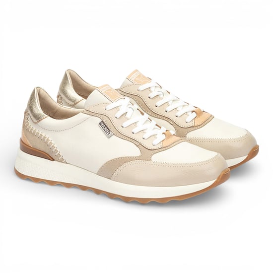 Pikolinos Damen-Sneaker aus beigefarbenem Leder mit Schnürung - Arrecife - Image 4