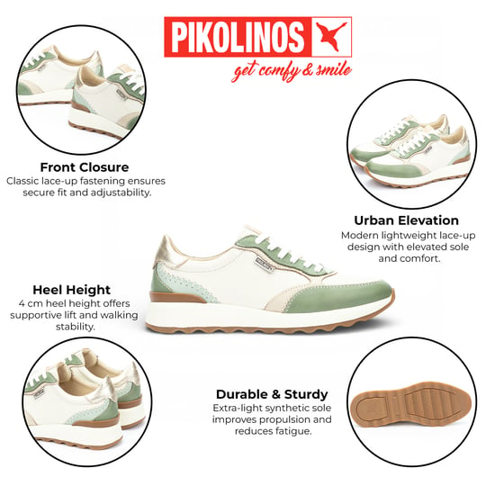 Pikolinos Damen-Sneaker aus grünem Leder mit Schnürung - Arrecife - Image 2