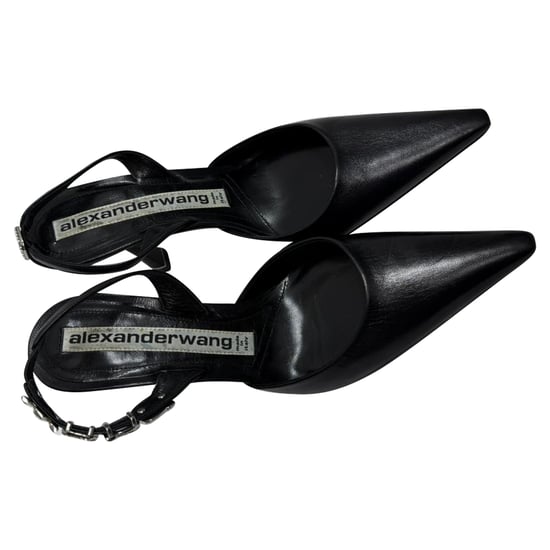 Alexander Wang Grace verzierte Slingback-Pumps aus schwarzem Leder - Image 5