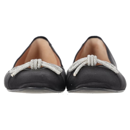 Aquazzura Parisina Ballerinas mit Kristallverzierungen aus schwarzem Satin - Image 4