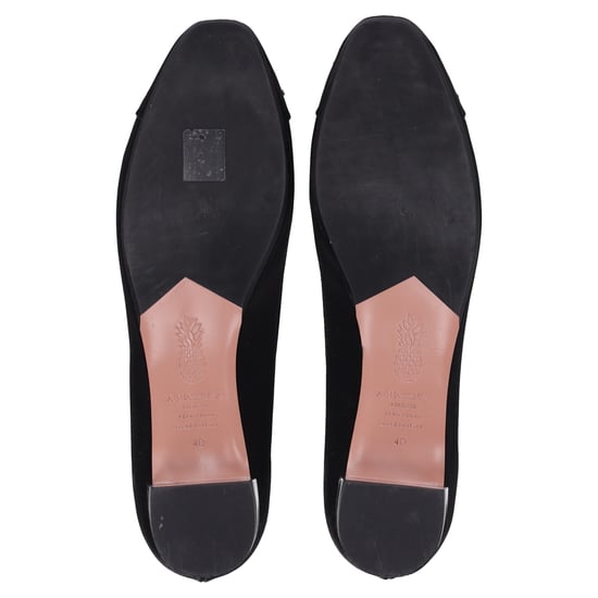 Aquazzura Parisina Ballerinas mit Kristallverzierungen aus schwarzem Satin - Image 6