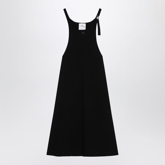Schwarzes geripptes Minikleid - Image 2