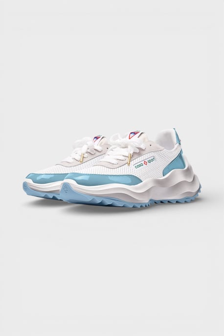 Casablanca Atlantis Damen Sneaker - Weiß mit hellblauen Akzenten - Image 2