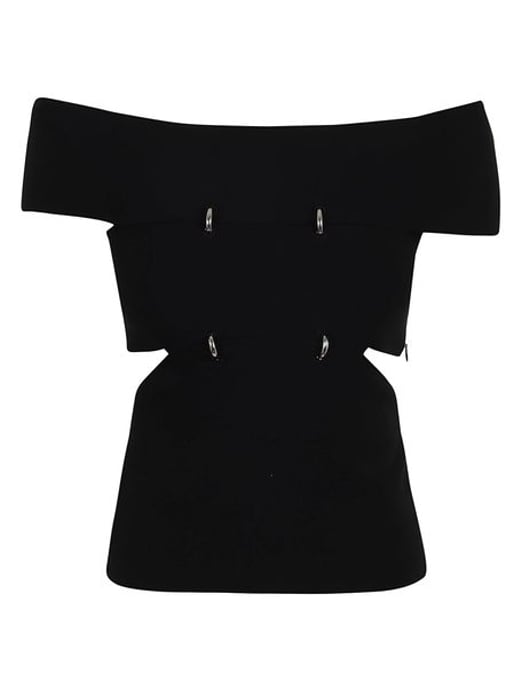 Schwarzes Stretch-Viscose-Mix-Top - Image 2