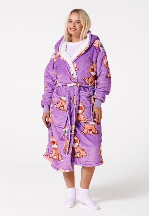 "Lazy Sloth" Sherpa-Bademantel - Image 2