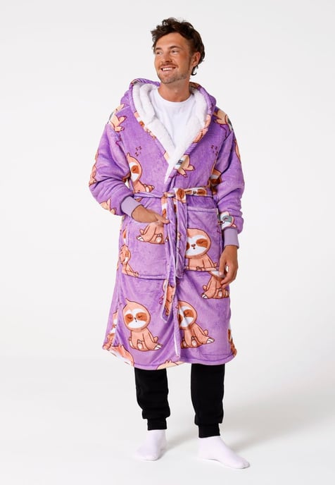 "Lazy Sloth" Sherpa-Bademantel - Image 5