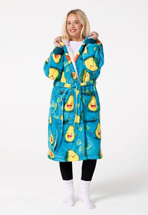 "Happy Avocado" Sherpa-Bademantel - Image 4