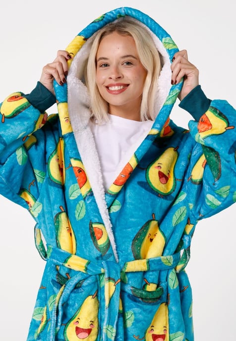 "Happy Avocado" Sherpa-Bademantel - Image 5