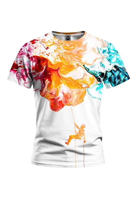 "Paint Pour Climber" T-shirt - Image 1