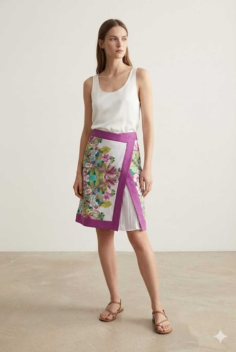 A-Linien-Rock mit Blumenmuster – frisch, künstlerisch und perfekt für sommerliche Eleganz - Image 2