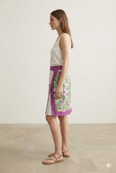 A-Linien-Rock mit Blumenmuster – frisch, künstlerisch und perfekt für sommerliche Eleganz - Image 3