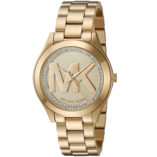 Michael Kors MK3477 Mini Slim Runway 33 mm Goldfarbene Damenarmbanduhr - Image 3