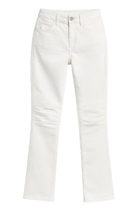 Schmal geschnittene weiße Stretchhose - Image 1