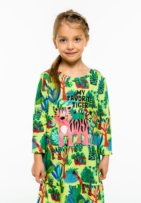 "Cartoon Tiger" Langarmkleid - Image 2