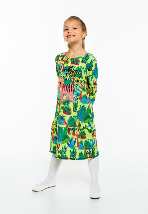 "Cartoon Tiger" Langarmkleid - Image 3