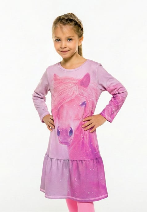 "Pink Horse" Langarmkleid - Image 2